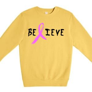 Believe Breast Cancer Premium Crewneck Sweatshirt