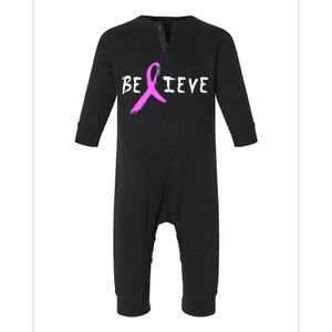 Believe Breast Cancer Infant Fleece One Piece