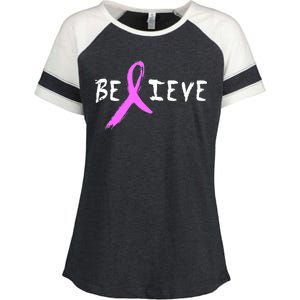 Believe Breast Cancer Enza Ladies Jersey Colorblock Tee