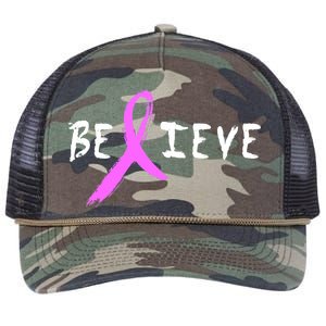 Believe Breast Cancer Retro Rope Trucker Hat Cap