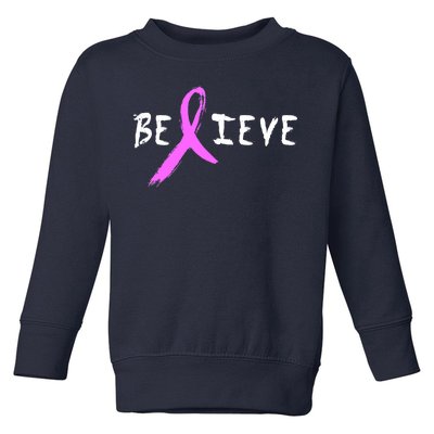 Believe Breast Cancer Toddler Sweatshirt