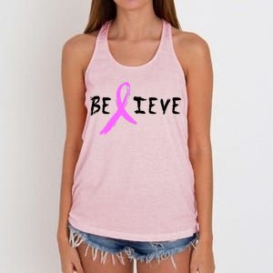 Believe Breast Cancer Women's Knotted Racerback Tank