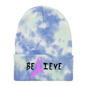 Believe Breast Cancer Tie Dye 12in Knit Beanie