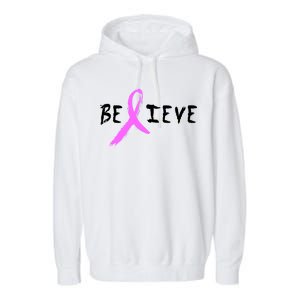 Believe Breast Cancer Garment-Dyed Fleece Hoodie