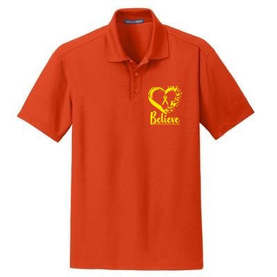 Believe Childhood Cancer Awareness Dry Zone Grid Polo