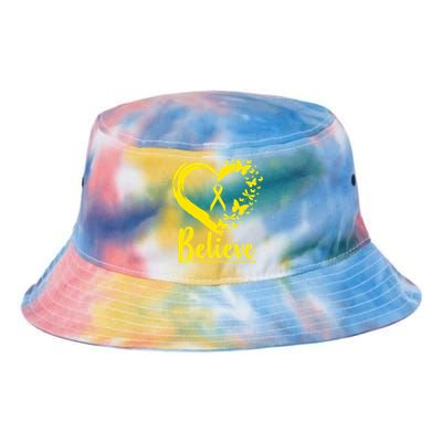 Believe Childhood Cancer Awareness Tie Dye Newport Bucket Hat