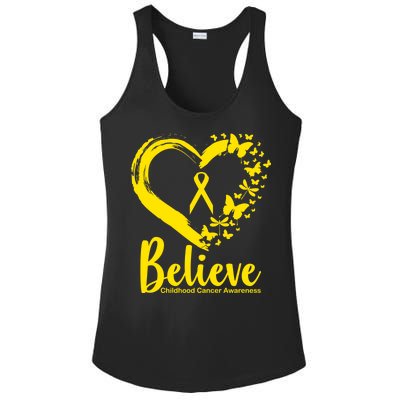 Believe Childhood Cancer Awareness Ladies PosiCharge Competitor Racerback Tank