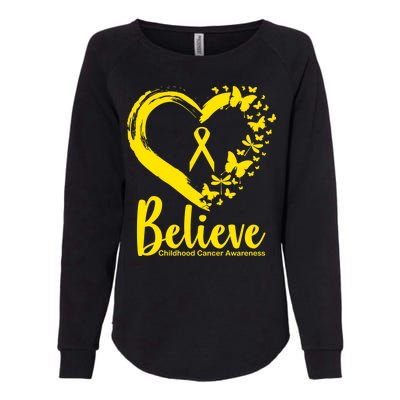 Believe Childhood Cancer Awareness Womens California Wash Sweatshirt