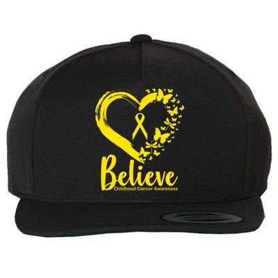 Believe Childhood Cancer Awareness Wool Snapback Cap