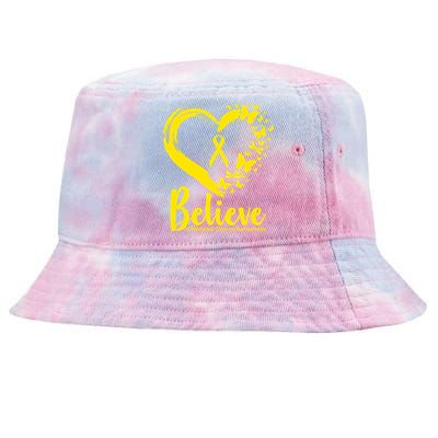 Believe Childhood Cancer Awareness Tie-Dyed Bucket Hat