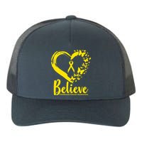 Believe Childhood Cancer Awareness Yupoong Adult 5-Panel Trucker Hat