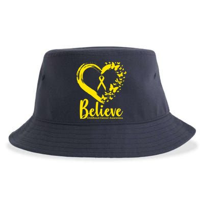 Believe Childhood Cancer Awareness Sustainable Bucket Hat