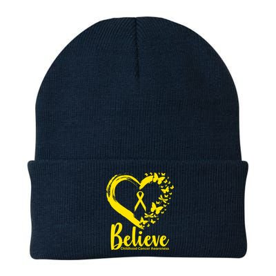 Believe Childhood Cancer Awareness Knit Cap Winter Beanie