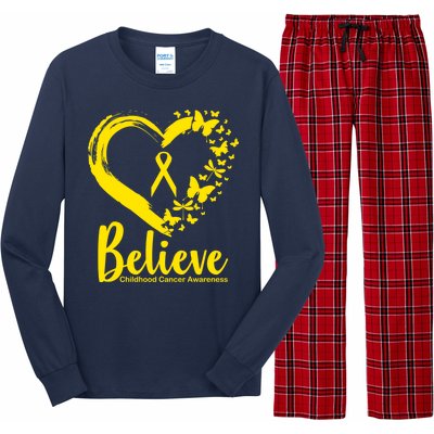 Believe Childhood Cancer Awareness Long Sleeve Pajama Set