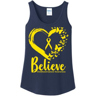 Believe Childhood Cancer Awareness Ladies Essential Tank