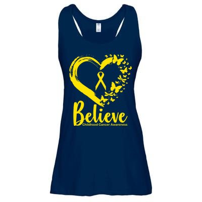 Believe Childhood Cancer Awareness Ladies Essential Flowy Tank