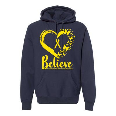 Believe Childhood Cancer Awareness Premium Hoodie