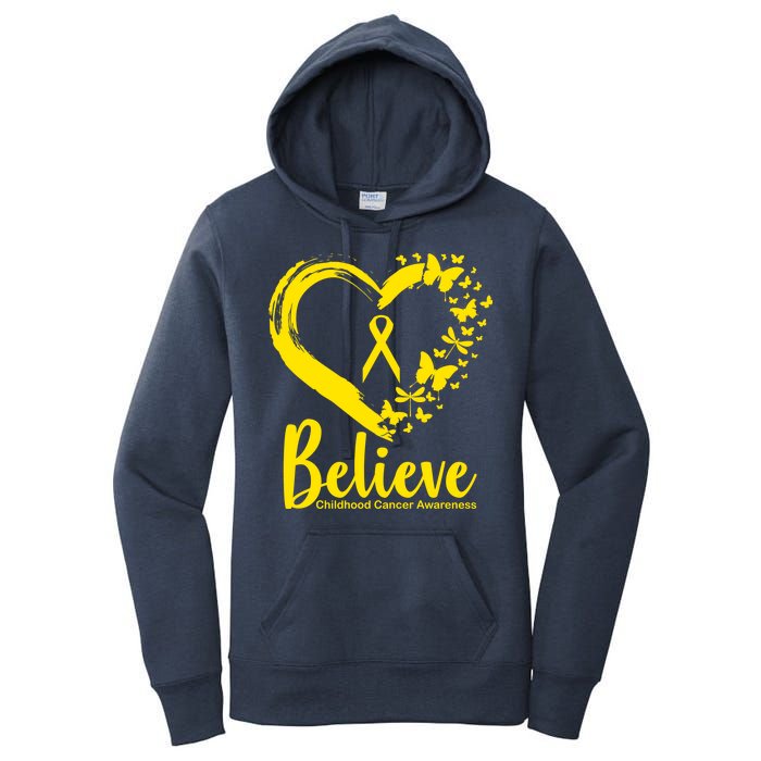 Believe Childhood Cancer Awareness Women's Pullover Hoodie