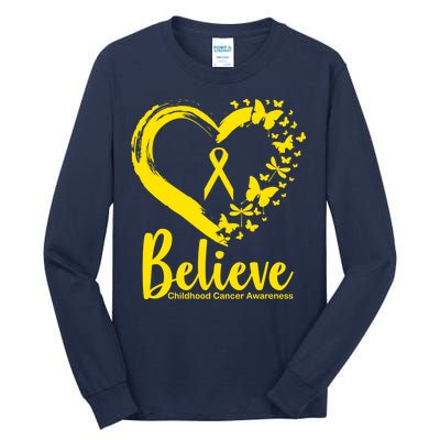 Believe Childhood Cancer Awareness Tall Long Sleeve T-Shirt