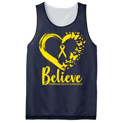 Believe Childhood Cancer Awareness Mesh Reversible Basketball Jersey Tank