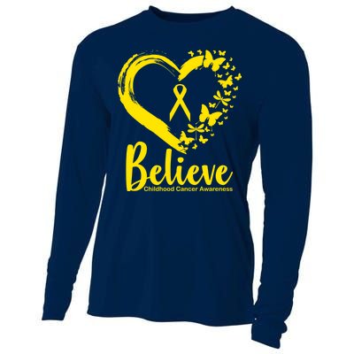 Believe Childhood Cancer Awareness Cooling Performance Long Sleeve Crew