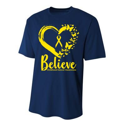 Believe Childhood Cancer Awareness Performance Sprint T-Shirt