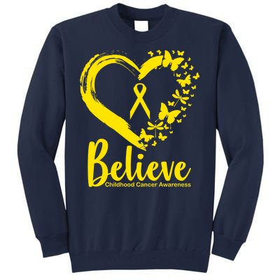 Believe Childhood Cancer Awareness Tall Sweatshirt