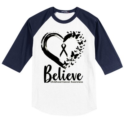 Believe Childhood Cancer Awareness Baseball Sleeve Shirt