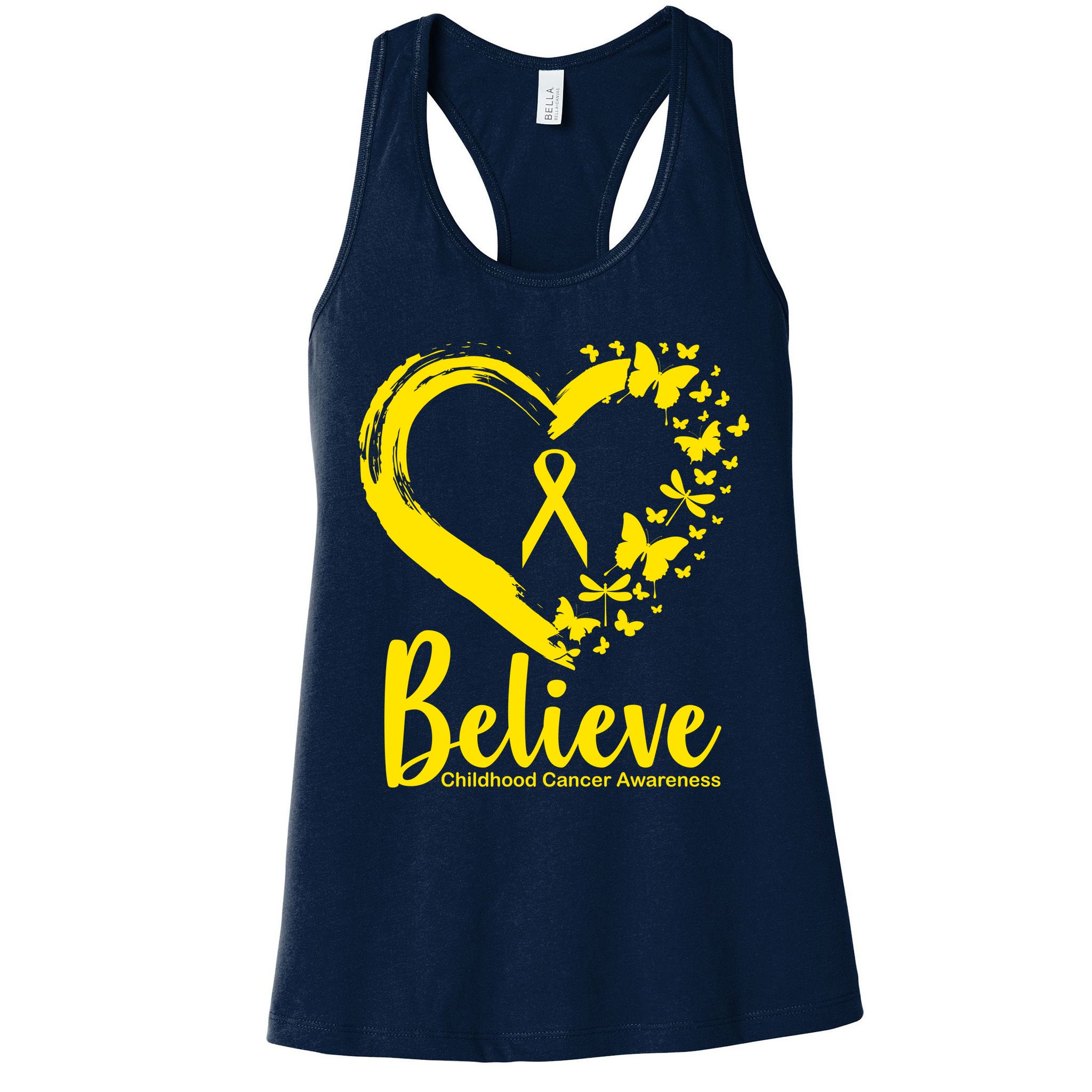 Believe Childhood Cancer Awareness Womens Tank Top