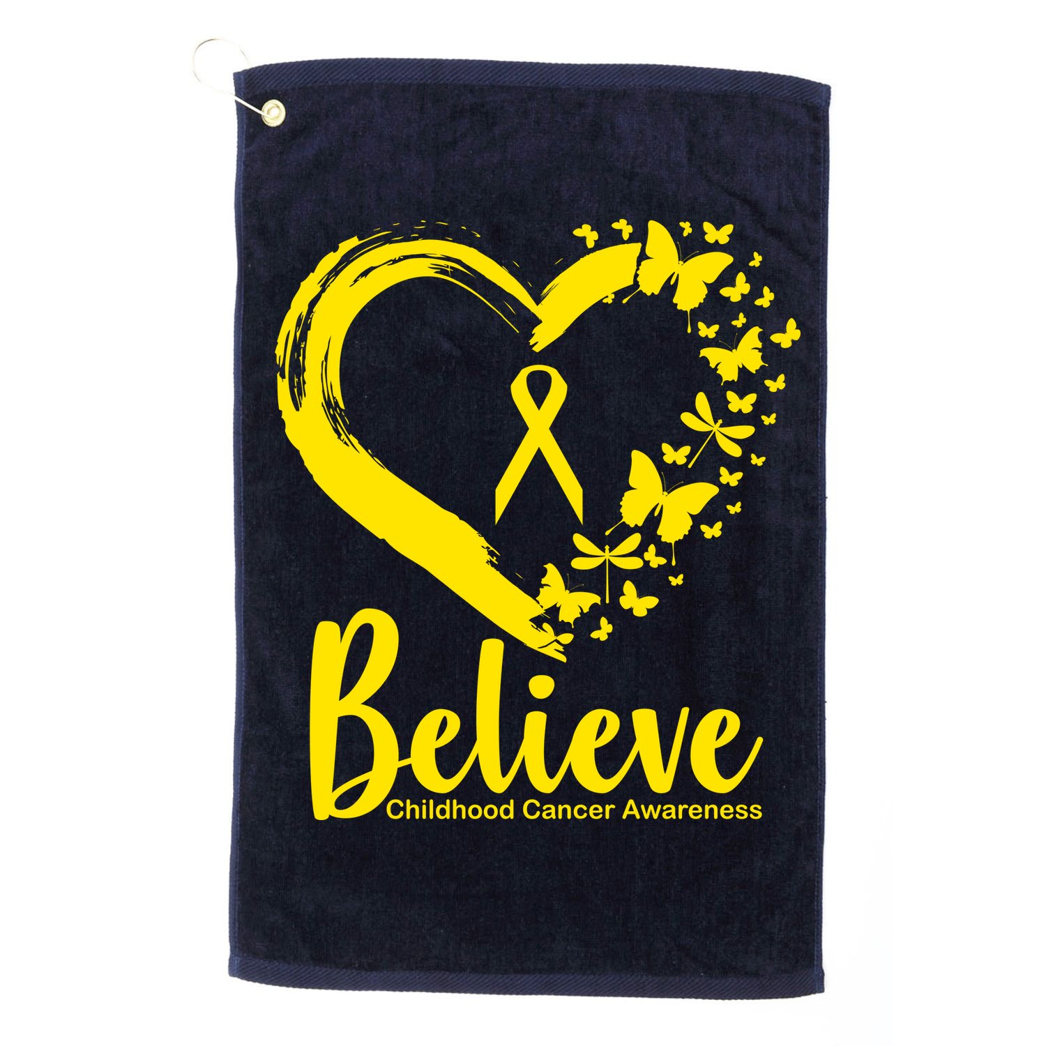 Believe Childhood Cancer Awareness Golf Towel