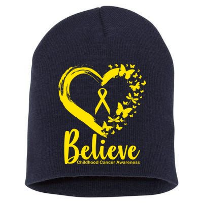 Believe Childhood Cancer Awareness Short Acrylic Beanie