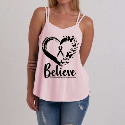 Believe Childhood Cancer Awareness Women's Strappy Tank