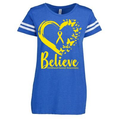 Believe Childhood Cancer Awareness Enza Ladies Jersey Football T-Shirt