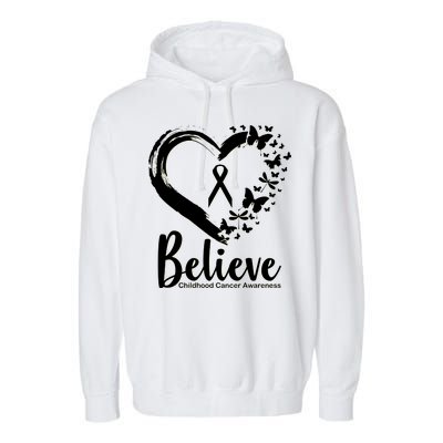 Believe Childhood Cancer Awareness Garment-Dyed Fleece Hoodie