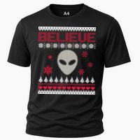 Believe In Aliens Ugly Christmas Cooling Performance Crew T-Shirt
