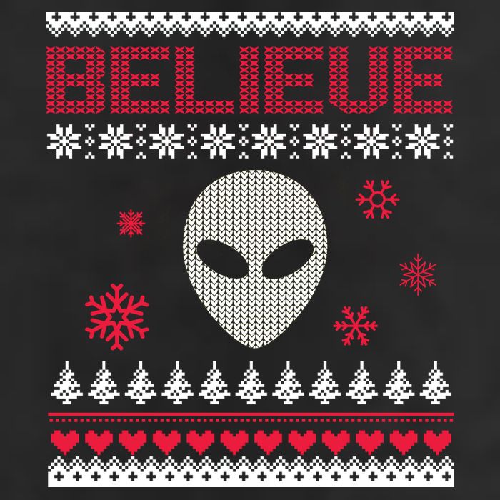 Believe In Aliens Ugly Christmas Adult Drive Performance Visor