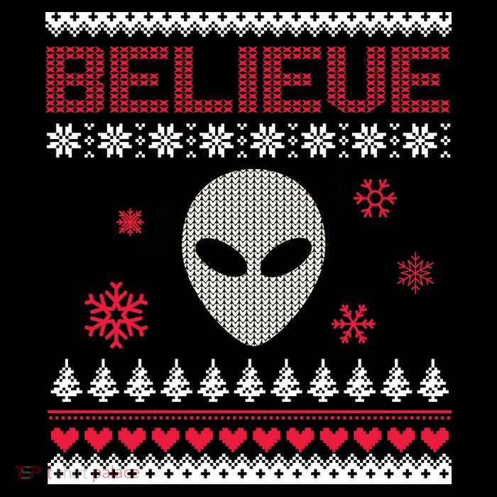 Believe In Aliens Ugly Christmas Flatbill Hat