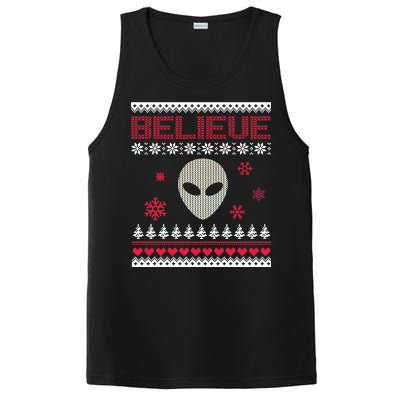 Believe In Aliens Ugly Christmas PosiCharge Competitor Tank