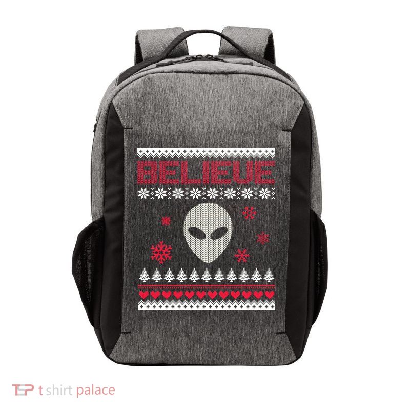 Believe In Aliens Ugly Christmas Vector Backpack
