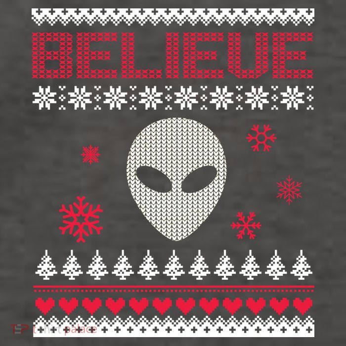 Believe In Aliens Ugly Christmas Vector Backpack