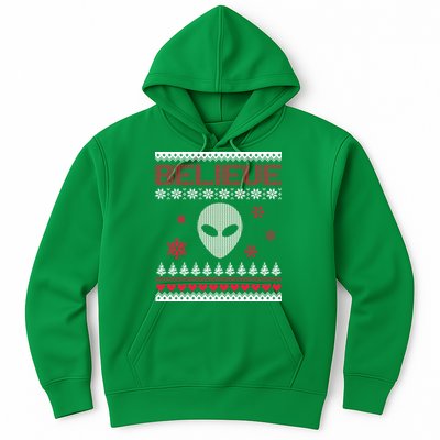 Believe In Aliens Ugly Christmas Hoodie