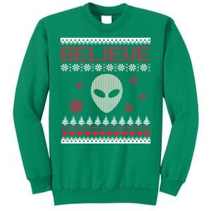 Believe In Aliens Ugly Christmas Sweatshirt