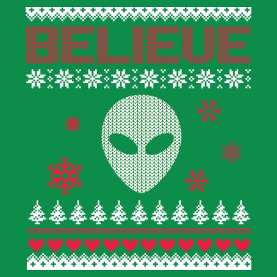 Believe In Aliens Ugly Christmas T-Shirt
