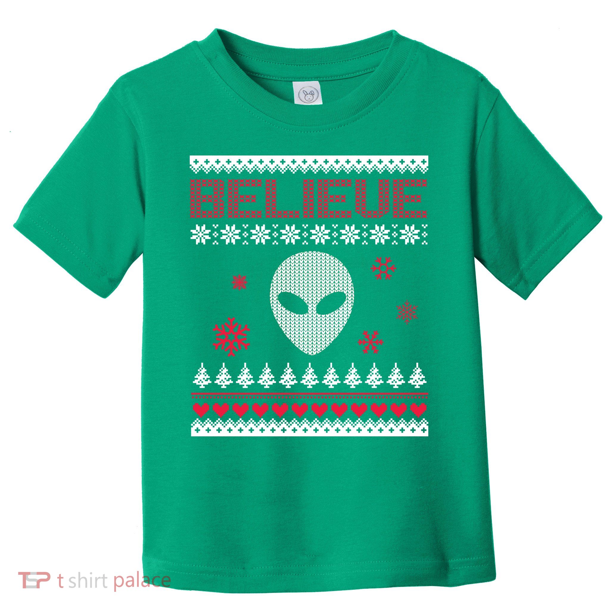 Believe In Aliens Ugly Christmas Toddler T-Shirt