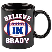 Believe In Brady Fan Football Design 11oz C Handle Ceramic Mug