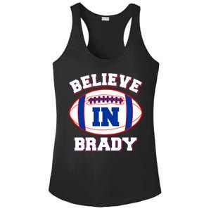 Believe In Brady Fan Football Design Ladies PosiCharge Competitor Racerback Tank