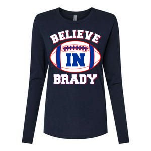 Believe In Brady Fan Football Design Womens Cotton Relaxed Long Sleeve T-Shirt