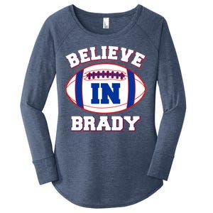 Believe In Brady Fan Football Design Women's Perfect Tri Tunic Long Sleeve Shirt