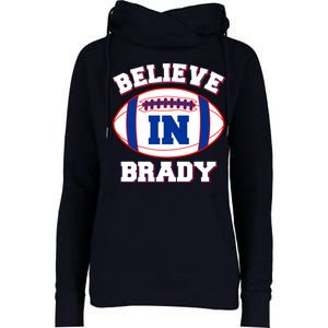 Believe In Brady Fan Football Design Womens Funnel Neck Pullover Hood