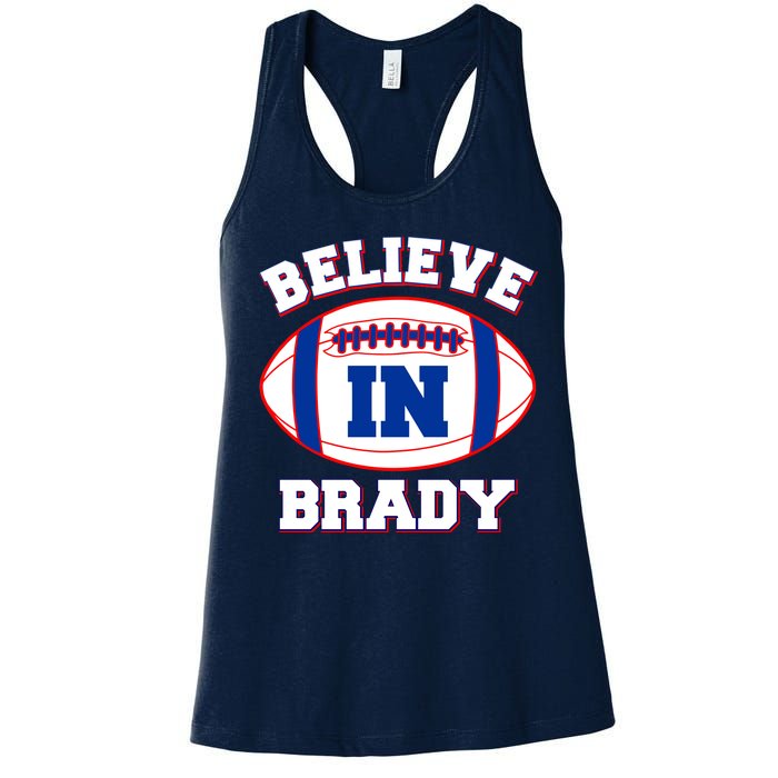 Believe In Brady Fan Football Design Women's Racerback Tank